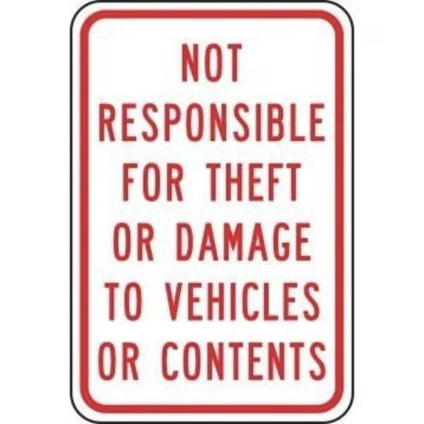 Accuform TRAFFIC SIGN NOT RESPONSIBLE FOR FRP284RA FRP284RA - main